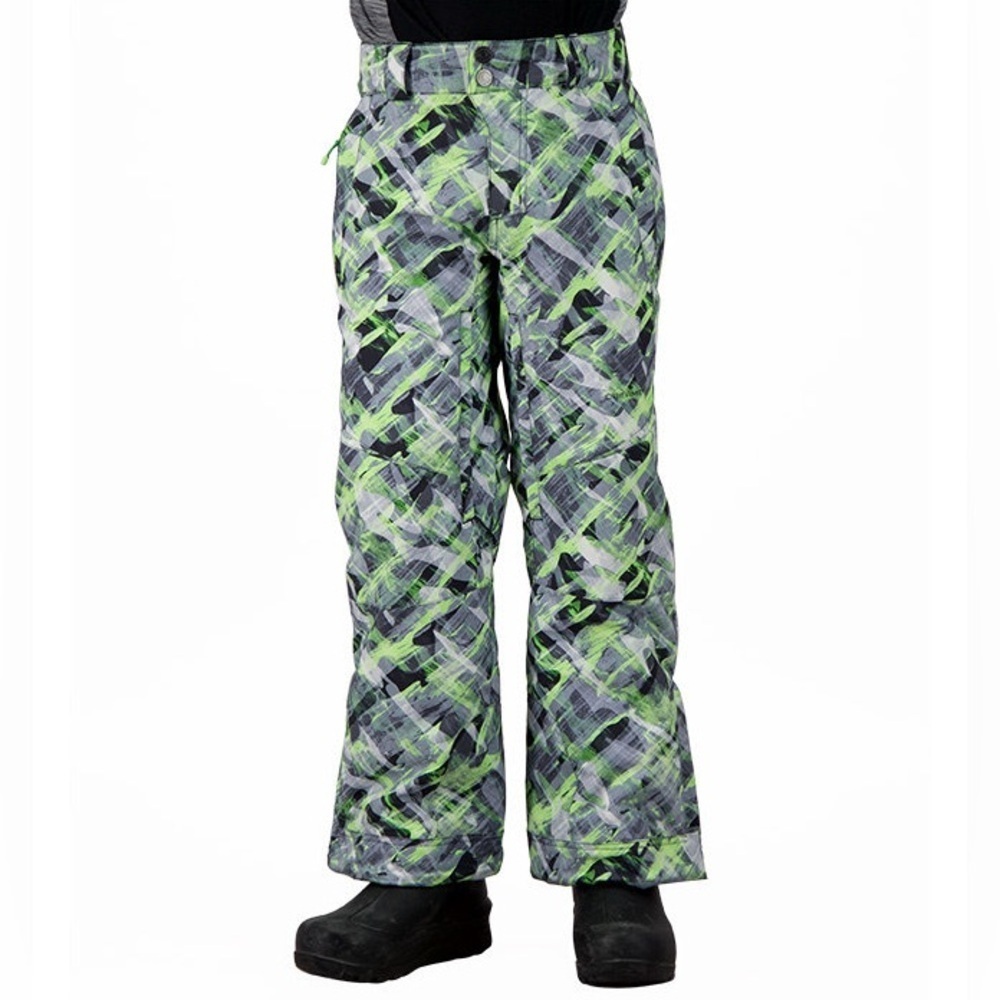 OBERMEYER Boys’ Parker Snow Pants- Green/Gray/Black Size 6/7